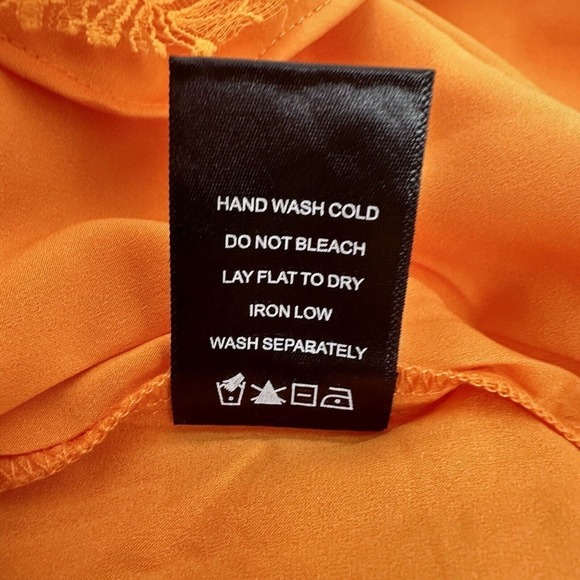 Michael Costello X Revolve Lace Mini Dress Women Size Large‎ Orange Sleeveless - Picture 10 of 14